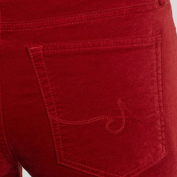 AG Farrah Skinny Red Velvet Jeans - Picture 3 of 16
